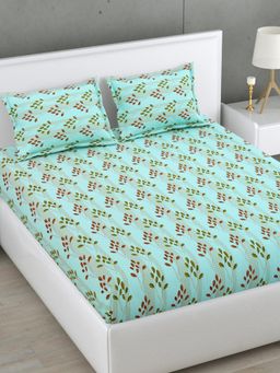 Home Affairs - Aqua Nature 300 Tc Bedsheet with 2 Pillow Covers
