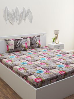 Home Affairs - Multi-Color 250 Tc Bedsheet with 2 Pillow Covers