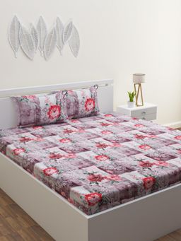 Home Affairs - Multi-Color Floral 250 Tc Bedsheet with 2 Pillow Covers