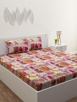 Home Affairs - Nature 250 Tc Bedsheet with 2 Pillow Covers