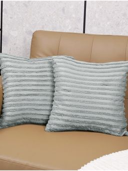 Saral Home - Light Grey Axis Stripe Cushion Cover (Pack Of 2)