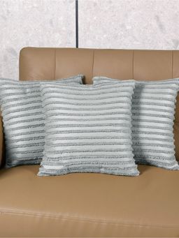 Saral Home - Light Grey Axis Stripe Cushion Cover (Pack Of 3)