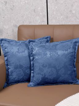 Saral Home - Blue Jardin Floral Cotton Cushion Cover (Pack Of 2)