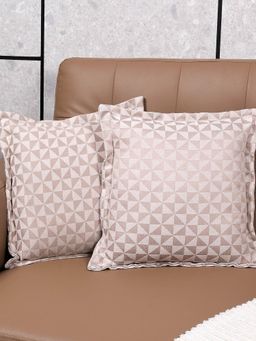 Saral Home - Mauve Firki Damask Cotton Cushion Cover (Pack Of 2)