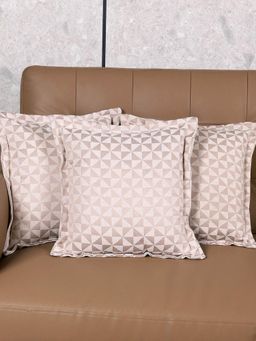 Saral Home - Mauve Firki Damask Cotton Cushion Cover (Pack Of 3)