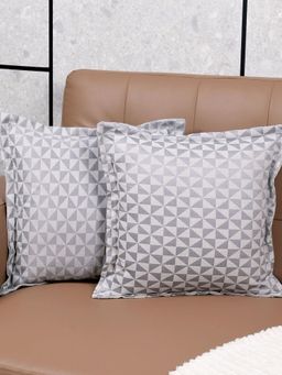 Saral Home - Grey Firki Damask Cotton Cushion Cover (Pack Of 2)