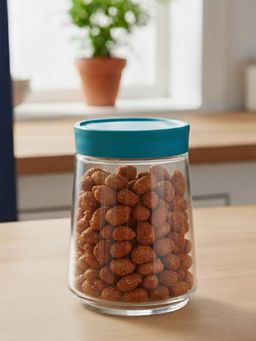 Luminarc - Transparent 500 Ml Swing Jar with Blue Lid