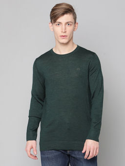 LINDBERGH - Pure Green Solid Round Neck Sweater