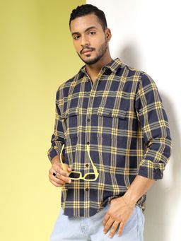 RIGO - Men's Navy Blue Check Shirt