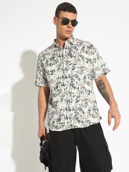 SHOWOFF - Men's White Casual Shirt