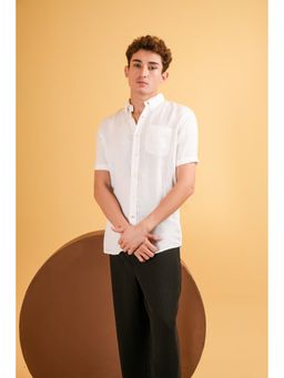 J.LINUM Co - White Cloud Muscle Fit Linen Shirt