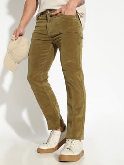 SHOWOFF - Edition Men's Brown Slim Fit Low Rise Velvet Jeans