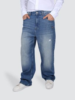 Lee - Men's Blue Baggy Fit Mid Rise Light Fade Jeans