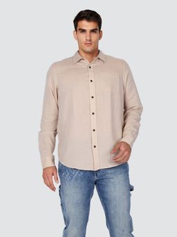 Lee - Men's Beige Casual Shirt