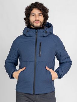 Lure Urban - Men's Blue Winter Wear Puffer Hooded Jacket