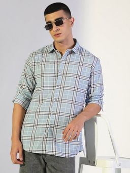 SHOWOFFFF - Men's Blue Casual Shirt