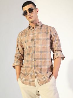 SHOWOFF - Men's Brown Casual Shirt