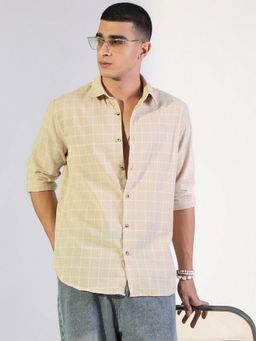 SHOWOFF - Men's Beige Casual Shirt