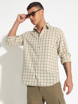 SHOWOFF - Men's Beige Casual Shirt