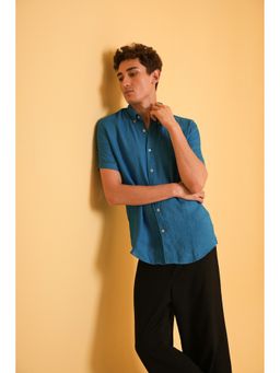 J.LINUM Co - Ocean Verge Muscle Fit Linen Shirt