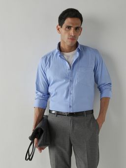 Reid & Taylor - Men's Wear Solid Blue Shirt