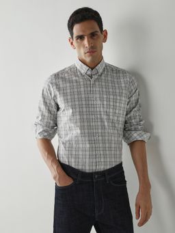 Reid & Taylor - Men's Wear Checks White Shirt