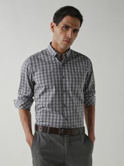 Reid & Taylor - Men's Wear Checks Grey Shirt