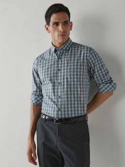 Reid & Taylor - Men's Wear Checks Teal Shirt