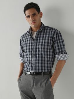 Reid & Taylor - Men's Wear Checks Navy Blue Shirt