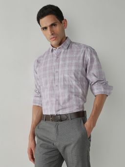 Reid & Taylor - Men's Wear Checks Lavender Shirt