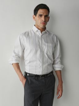 Reid & Taylor - Men's Wear Striped Grey Shirt