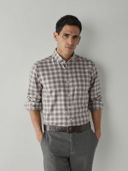 Reid & Taylor - Men's Wear Checks Brown Shirt