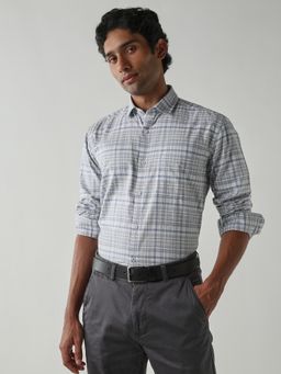 Reid & Taylor - Men's Wear Checks Grey Shirt