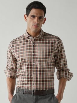 Reid & Taylor - Men's Wear Checks Brown Shirt