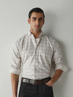 Reid & Taylor - Men's Wear Checks Off White Shirt