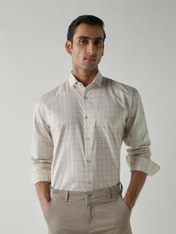 Reid & Taylor - Men's Wear Checks Cream Shirt