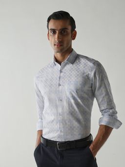 Reid & Taylor - Men's Wear Collar Neck Checks White Shirt