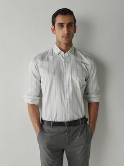 Reid & Taylor - Men's Wear Striped Grey Shirt