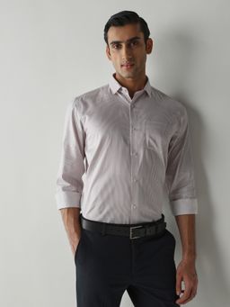 Reid & Taylor - Men's Wear Striped Pink Shirt