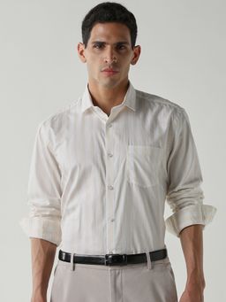 Reid & Taylor - Men's Wear Striped Beige Shirt