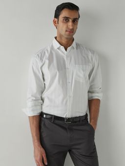 Reid & Taylor - Men's Wear Striped White Shirt