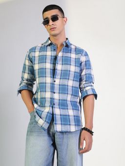 SHOWOFFFF - Men's Blue Casual Shirt