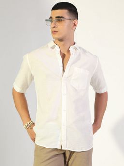 SHOWOFF - Men's White Casual Shirt