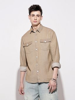 SHOWOFF - Men's Brown Casual Shirt