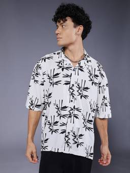 PRONK - Men's White Casual Oversized Shirt