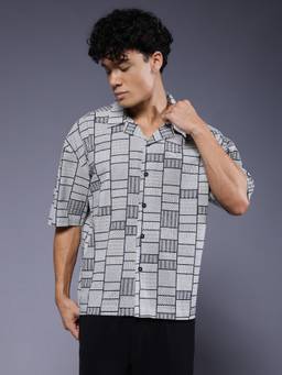 PRONK - Men's White Casual Oversized Shirt