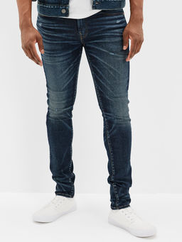 American Eagle - Men Navy AirFlex+ Distressed Skinny Jeans