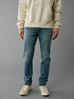 American Eagle - Men Blue AirFlex+ Ripped Slim Jeans