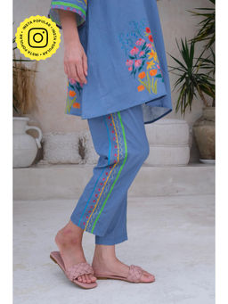 Roza - Pret Blue Printed Positano Pants