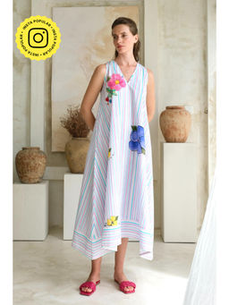 Roza - Pret Multicoloured Stripes Wisteria Midi Dress